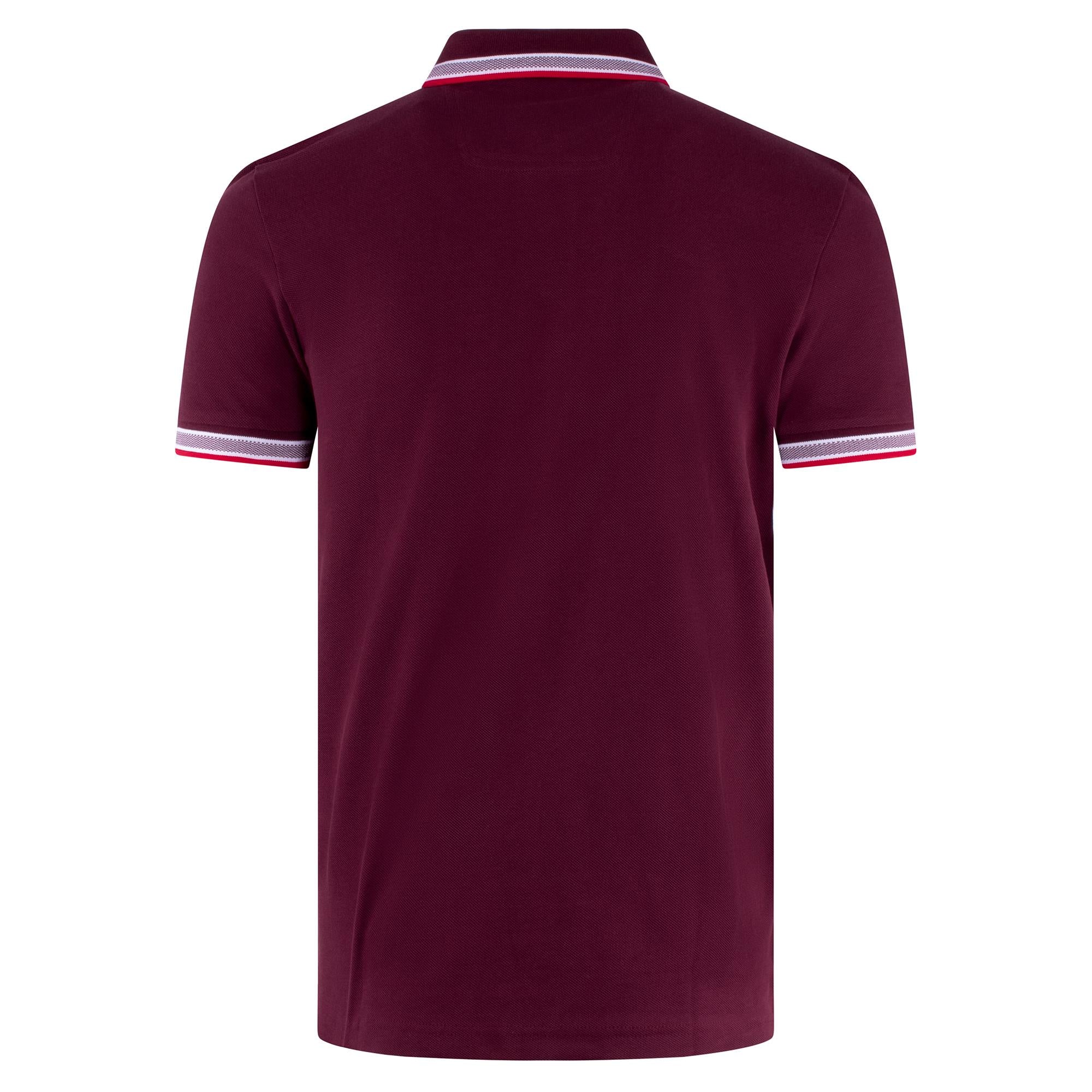 Boss Paddy Cotton Pique Mens Polo Shirt Burgundy
